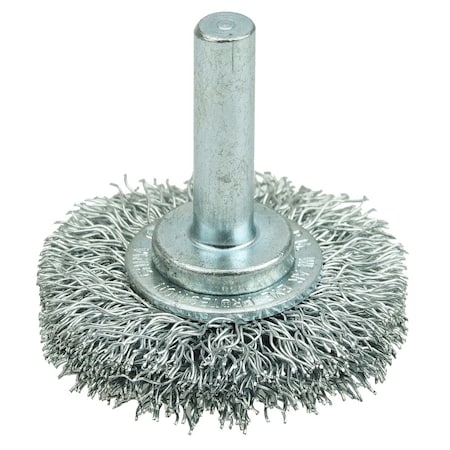 Weiler Wolverine 1-1/2" Crimped Wire Wheel, .012" Steel Fill, 1/4" Stem 36208